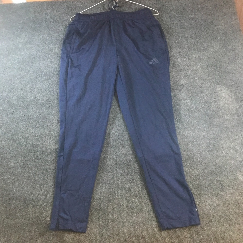 Adidas Track Pants Mens Large (Fits 31x28.5) Blue Ankle Zip Athleisure Running